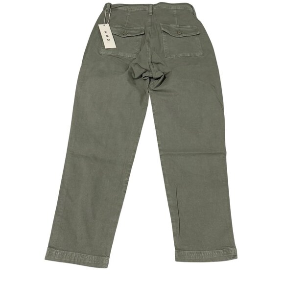 Amo Sybil Military Twill Pant Womens Tapered Fit Low Rise Army Green Size 27 - Picture 4 of 13